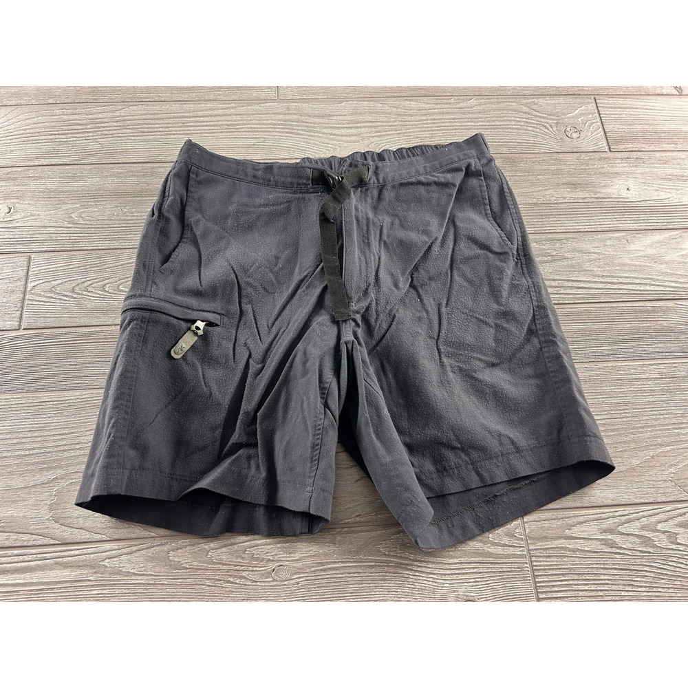 Ibex Mens Outdoor Hiking Shorts Gray Large Adjustable Belt Zipper Pockets L